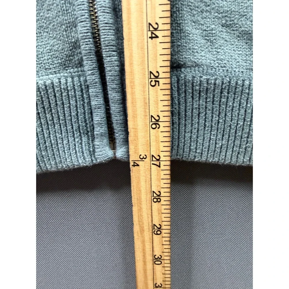 Banana‎ Republic Full Zip Sweater Mens Green Striped Mock Neck M